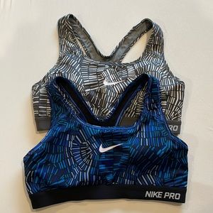 Nike Pro padded sports bras, size Medium
